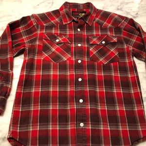 Boys large 100% cotton flannel button down